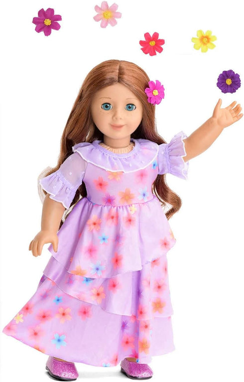 18 Inch Doll Clothes Mirabel Isabella Costume Accesories Magic Costume Flowers Princess Dresses for 18" Doll...