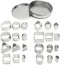 ofone Small Cookie Cutters Geometric Shapes Set, 24 Mini Fondant Cutter - Square Triangle Oval Rectangle Hexagon Octagon Circle Diamond, Tiny Stai...
