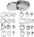 ofone Small Cookie Cutters Geometric Shapes Set, 24 Mini Fondant Cutter - Square Triangle Oval Rectangle Hexagon Octagon Circle Diamond, Tiny Stai...