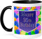 3dRose Balloons with Purple Banner Happy 95Th Birthday Two Tone Mug, 11 oz, Black...