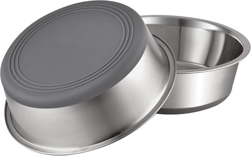 PEGGY11 Stainless Steel Metal Cat Bowls, Nonslip Rubber Bottom, Dishwasher Safe, Easy to Clean - 2 Pack, Each Holds 2 US Cup...