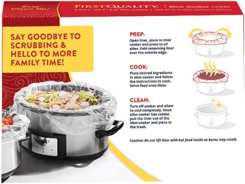 PanSaver Slow Cooker Liners - Disposable Liners for Instant Cleanup with No Scrubbing (Fits 3-8 Quarts, 8 Count)...