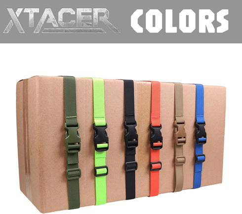 XTACER 1 Inch Molle Backpack Accessory Strap Luggage Straps Cover Strap Sleeping Bag Strap with Buckle (Green, 60)...