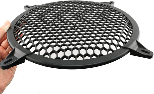 E-outstanding 10Inch Subwoofer Speaker Waffle Grill Guard Protector Cover Black Plastic Mesh Round Car Subwoofer Speaker Cover...