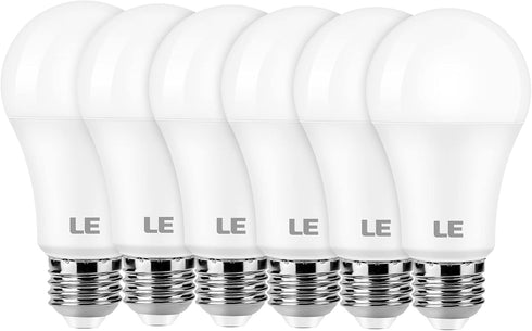 LE 100W Equivalent LED Light Bulbs, 14W 1500 Lumens Daylight White 5000K Non-Dimmable, A19 E26 Standard Base, 10000 Hour Lifetime, Pack of 6...