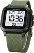 Square Men's Digital Watch Big Numbers Dial Large Face Waterproof LED Watches...