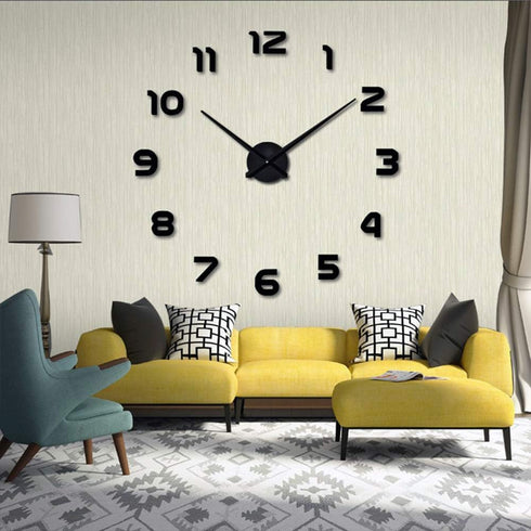 FASHION in THE CITY 3D DIY Mirror Surface Wall Clock Big Size Wall Decorative Clocks Silent Non Ticking Movement Clocks...