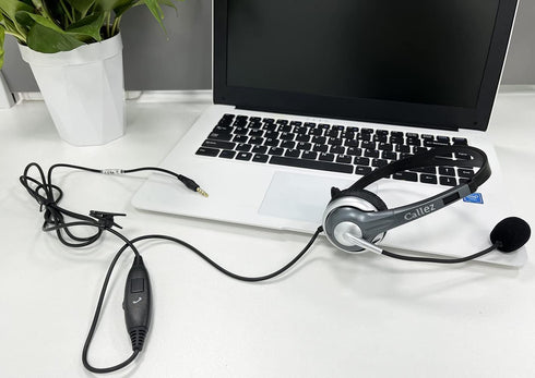 Callez 3.5mm Cell Phone Headset, Mono Computer Headset with Noise Cancelling Microphone, Compatible with iPhone Samsung Huawei Smartphones Laptop ...