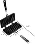 Dicunoy Non-stick Waffle Maker, 8" Camping StoveTop Waffle Maker with Long Handle, Portable Aluminum Waffle Maker Pan for Waffles Sandwich Toaster...