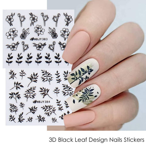 Flower Nail Art Sticker Black Lace Nail Stickers Decals Nail Art Supplies for Acrylic Nail 3D Self Adhesive Sexy Black Lace Flower Nail Design DIY...