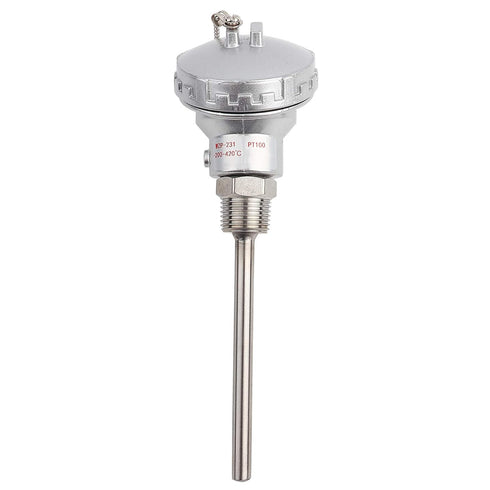 High Efficiency RTD PT100 Temperature Sensor Probe 1/2" NPT Thread Thermocouple Terminal Head for Temperature Controllers Industrial(Protection tu...