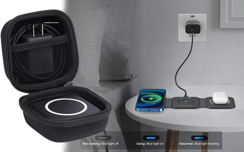 Khanka Hard Travel Case Replacement for Iseyyox/RTOPS/Hicober/UCOMX Nano 3 in 1 Wireless Charger,Magnetic Foldable Charging Station, Case Only...