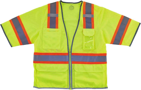 Ergodyne - 24169 Reflective Safety Vest, ANSI Class 3, Hi Vis Two Tone, 6 Easy Access Pockets, GloWear 8346Z,Lime, 4X-Large-5X-Large...