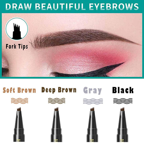 Hair-like Eyebrow Pen - Liquid Microfilling Brow Strokes Marker, Mimics Natural Eye Makeup Liners by “Linble” (#1 Soft Brown)...