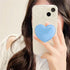 Cute Heart-Shaped Phone Grip - Sky Blue Love Handle Phone Grip, Large 3D Collapsible Crystal Phone Mount Holder Stand, Compatible with Kindle, iPh...