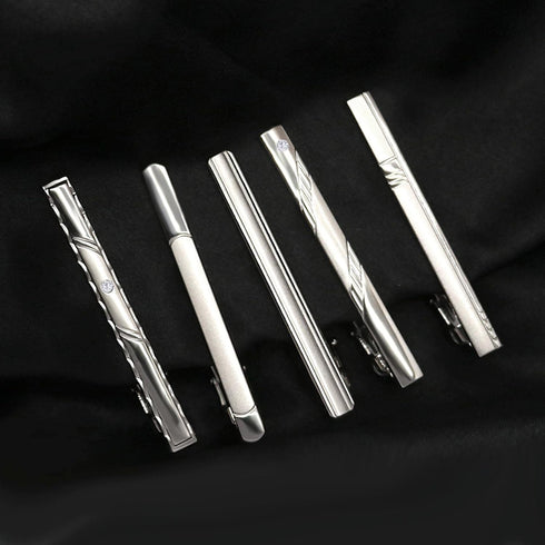 5 Pcs Classic Tie Clips Set Regular Ties Necktie Wedding Business Tie Bar Clips Fashion Jewelry for Men Boy Gold Blue Black Silver...
