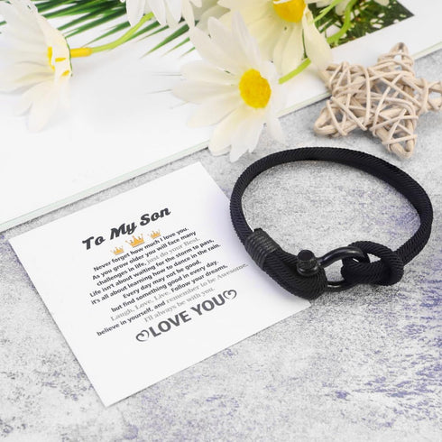 Back to School Supplies Graduation Gifts for Him First Day Gifts for Son Grandson Teenagers Black Bracelet...