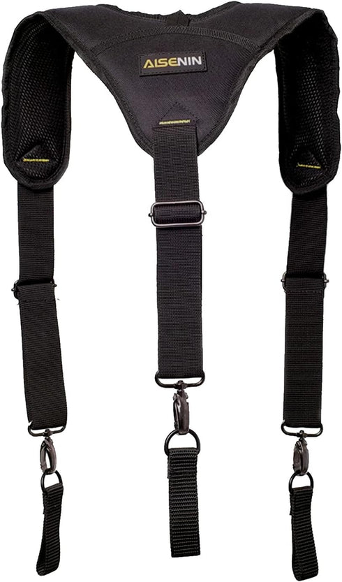 AISENIN Heavy-Duty Tool Belt Suspenders for Men, 3 Point Padded Suspenders Construction Suspender for Tool Belt...