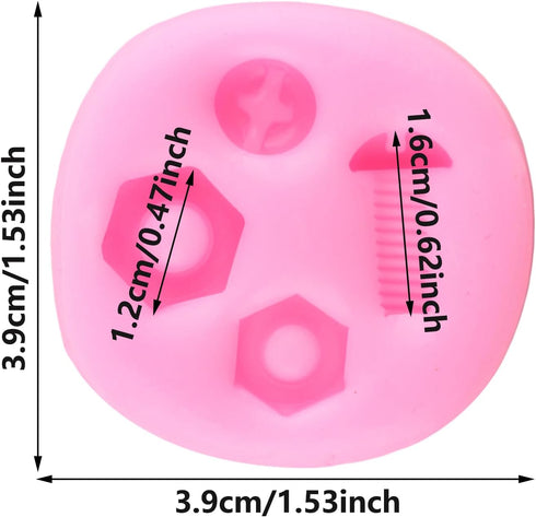 Hand Tools Silicone Mold Construction Tools Fondant Molds Screw Nut Candy Molds For Cake Decorating Cupcake Topper Chocolate Gum Paste Polymer Cla...