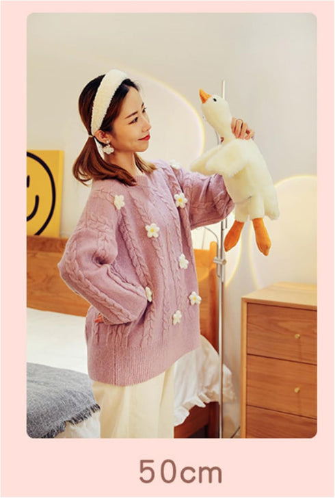 Goose Stuffed Animal Plush Pillow Big Duck Plushies Doll Cute Toy Goose Plush Xmas Gifts 20'' (19.7 inch, White Goose)...