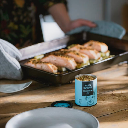 Just Spices Salmon Allrounder, 1.94 OZ I Spice mix for all salmon dishes, baked, air fried or pan-seared I With fleur de sel, red onion, dill, lem...