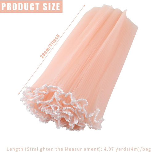 CCINEE 4.37 Yards Flower Wrapping Mesh Paper?Pearl Wrinkled Wavy Net Yarn Flower Wrapping Mesh Paper Korean Bouquet Wrapping Mesh for DIY Crafts V...