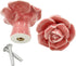 6 Pcs Pink Rose Drawer Pulls, Ceramic Flower Knobs Decor Handles for Drawer, Cabinet, Dresser, Cupboard, Door...