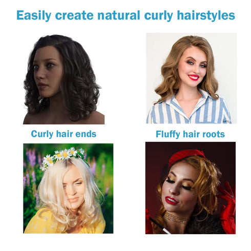 12PCS Roller Hair Curlers For Medium Short Hair,Heatless Roller Hair Curler For Bangs,Create Natural Curly Hairstyle bule (Light-blue)...
