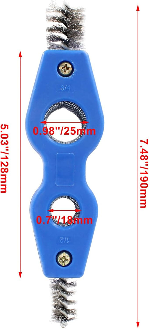 1 Pcs 4-in-1 Copper Tubing Brush Copper Pipe Cleaner Tool Steel Bristles Deburring Brush Cleans Inside and Outside Wire Brush for Plumbing Install...