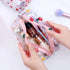 Cute makeup bag, transparent portable makeup bag, waterproof toiletries storage bag, large capacity pen bag (Colorful flowers)...