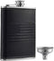 Stainless Steel American Flag Flask, Soft Touch Cover Liquor Flasks 8oz | Leak Proof Black PU Leather Heavy Duty Hip Set, Includes Funnel...