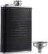 Stainless Steel American Flag Flask, Soft Touch Cover Liquor Flasks 8oz | Leak Proof Black PU Leather Heavy Duty Hip Set, Includes Funnel...