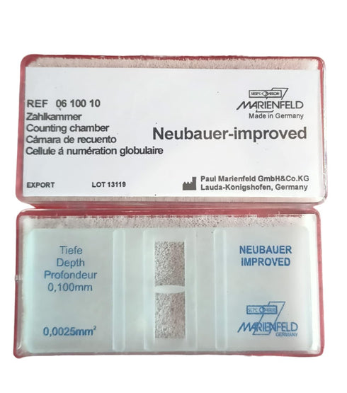 Cell Counting Chamber Brightline 06 100 10 Neubauer Improved MarienfeId lab cellware...