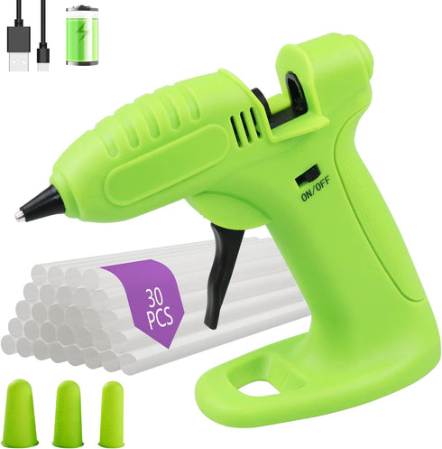 Cordless Hot Glue Gun, Glue Gun Cordless & Rechargeable, Cordless Gun Glue, USB Glue Gun with 30 Glue Gun Sticks & Battery Operated & Charger Glue...