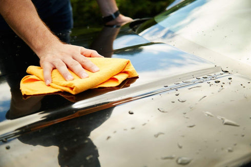 Towel, 260gm, Orange, Synthetic Chamois Cloth for Cars, Kitchen, Carpet, Windows, Body Drying...