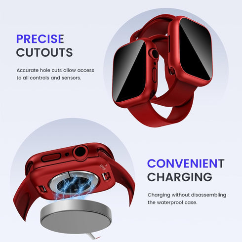 Goton 2-in-1 Waterproof Privacy Case for Apple Watch Screen Protector 45mm 44mm 41mm 40mm SE Series 9 8 7 6 5 4 Ultra 49mm, Front Anti Spy Tempere...