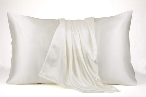 Lanest Housing Satin-Silk Pillowcase Queen, White Satin Pillowcase for Hair and Skin, Breathable, Super Soft, Cooling Pillow case Queen-Standard S...