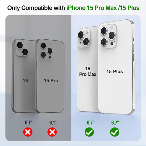 GIN FOXI Fast Charging Battery Case for iPhone 15 Pro Max/15 Plus, 8000mAh 15W Ultra Slim Charger Case Rechargeable Portable Extended Power Bank C...