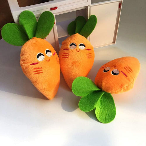 Orange Vegetable Carrot Shape Chewing Plush Toy for Pets,Dog Cat Plush Bite Squeaker Pet Interaction Toy,Dogs...