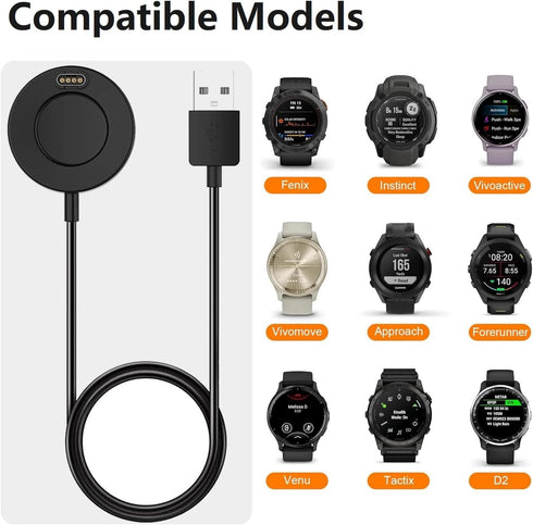 Charger Compatible for Garmin Fenix 5/5S/5X, Fenix 6/6S/6X, Fenix 7/7S/7X, Fenix 8 Charger Charging Stand, Charging Dock Station Cradle Holder wit...
