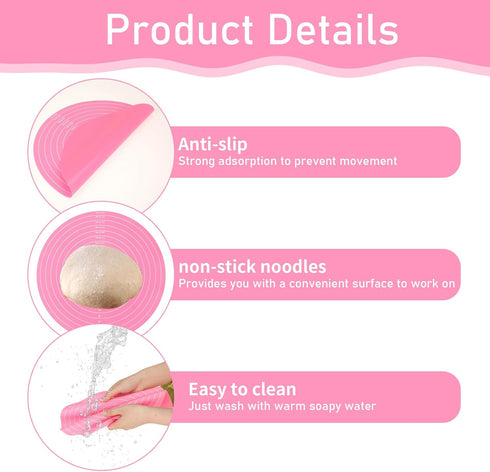 Silicone Baking Mat Cake Mat Round Silicone Baking Mat with Measurements for Cake Turntable Stand Pastry Baking Sheet, Non-Stick and Heat Resistan...
