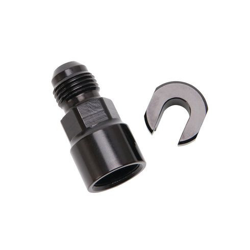 Edelbrock 644113 EFI Adapter Fitting -6 An Male To 5/16" Sae Quick DiSConnect Female SCrew Type Blk Anodized Finish....
