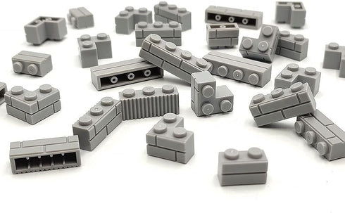 192PCS Masonry Walls Gray Building Bricks Loot Pieces Accessories Brick Bazaar Compatible Classic Creative Toy (Light Gray)...