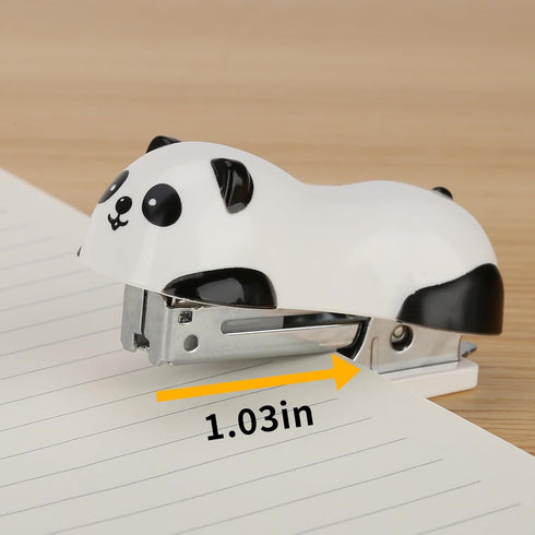 Cute Panda Mini Desktop Stapler, Home Stapler with 1000 Staples...
