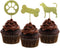Morndew 24 PCS Gold Glitter Dog Palm and Bone Cupcake Toppers for Baby Shower Birthday Party Wedding Party Decorations...