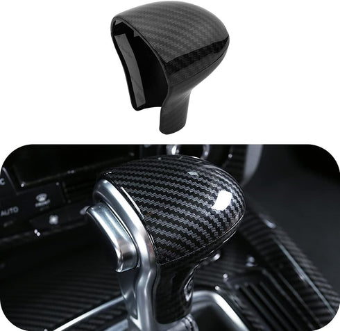 Sport Style Gear Shift Knob Cover Sticker Head Trim for Au-di A4 A5 A6 S6 A7 S7 Q5 Q7 (ABS with Carbon Fiber Pattern)...