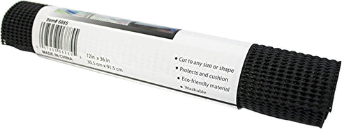 Dependable Industries inc. Essentials Non-Adhesive Shelf and Drawer Liner, 12" x 36", Black - Anti-Slip, Durable, Trim to Fit for Kitchen Cabinets...