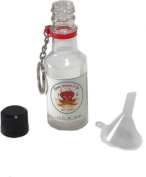 HawtSauce2Go 1.6oz bottle - Hot Sauce Kit with Food Funnel and Keychain...