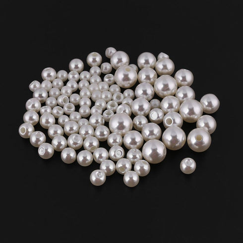 Walfront Beads for Fabric Decoration Mixed Pearls Round Rivets Studs Buttons Embellishments Pearls for Leathercrafts Bag Shoes Clothes Bracelet (W...