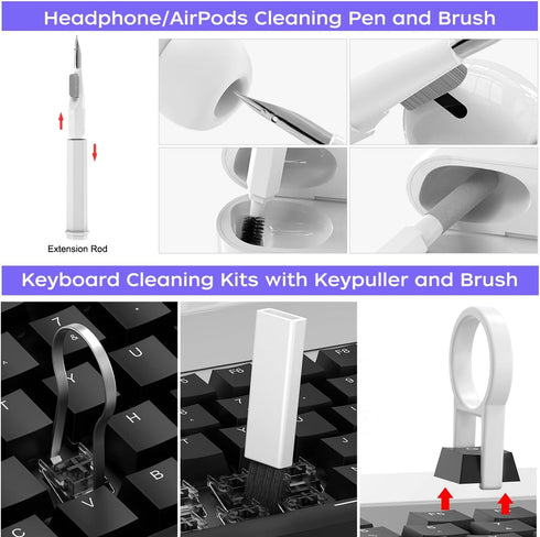 20 in 1 Laptop Phone Screen Cleaner Kit, Computer Keyboard Cleaning Brush for iPhone AirPods MacBook iPad, Multifunctional Electronic Device Clean...